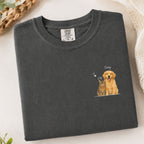 Custom Watercolor Pet Portrait Shirt with Name – Dog & Cat T-Shirt.