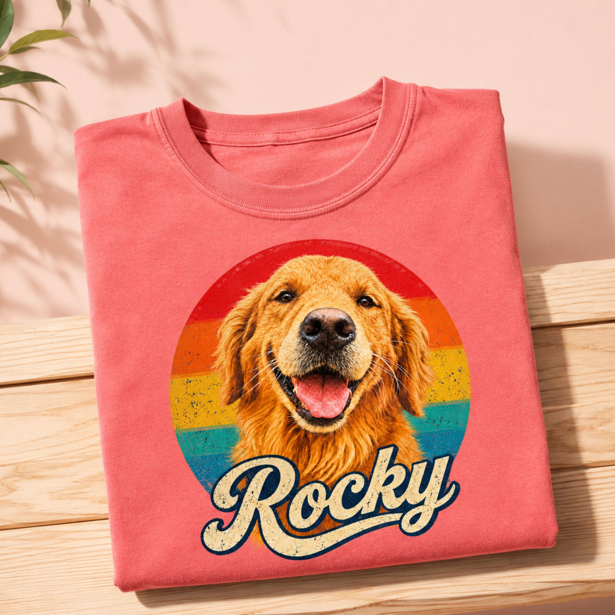 Custom Dog T-Shirt – Personalized Retro Pet Portrait.