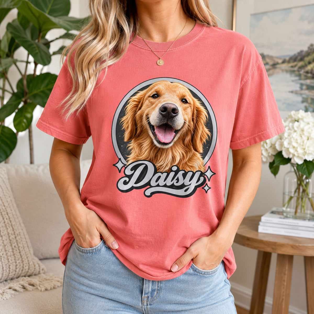 Custom Dog Shirt – Personalized Vintage Pet Portrait T-Shirt.