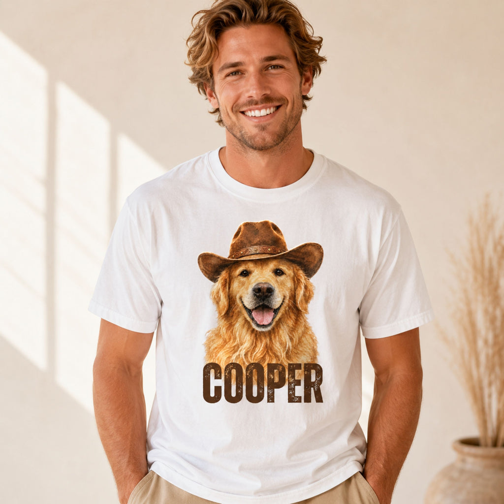 Custom Pet Shirt – Personalized Western Pet Portrait Tee.
