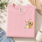 Custom Two Pet Portrait T-Shirt with Names | Personalized Pet Shirt.