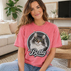 Custom Cat Shirt – Personalized Vintage Pet Portrait Tee.