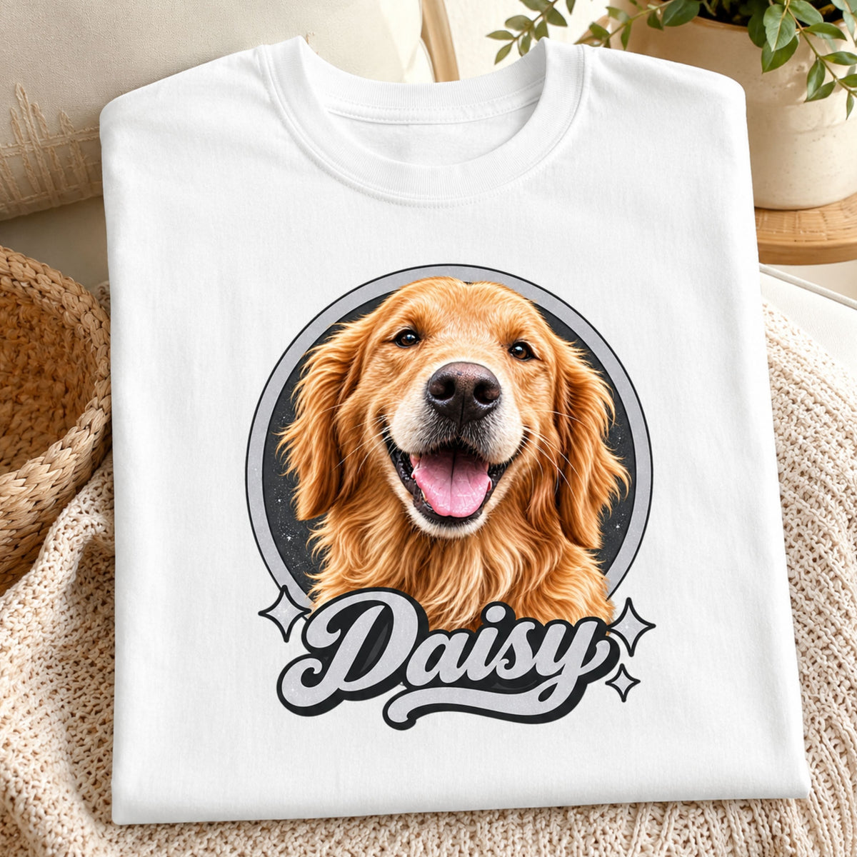 Custom Dog Shirt – Personalized Vintage Pet Portrait T-Shirt.