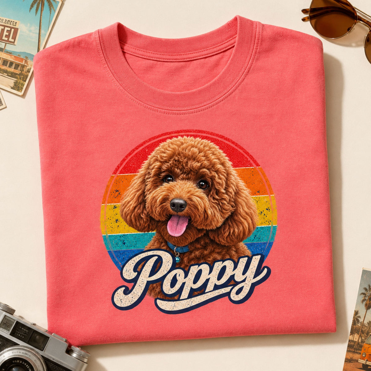 Custom Dog Shirt with Name – Retro Personalized Pet T-Shirt.