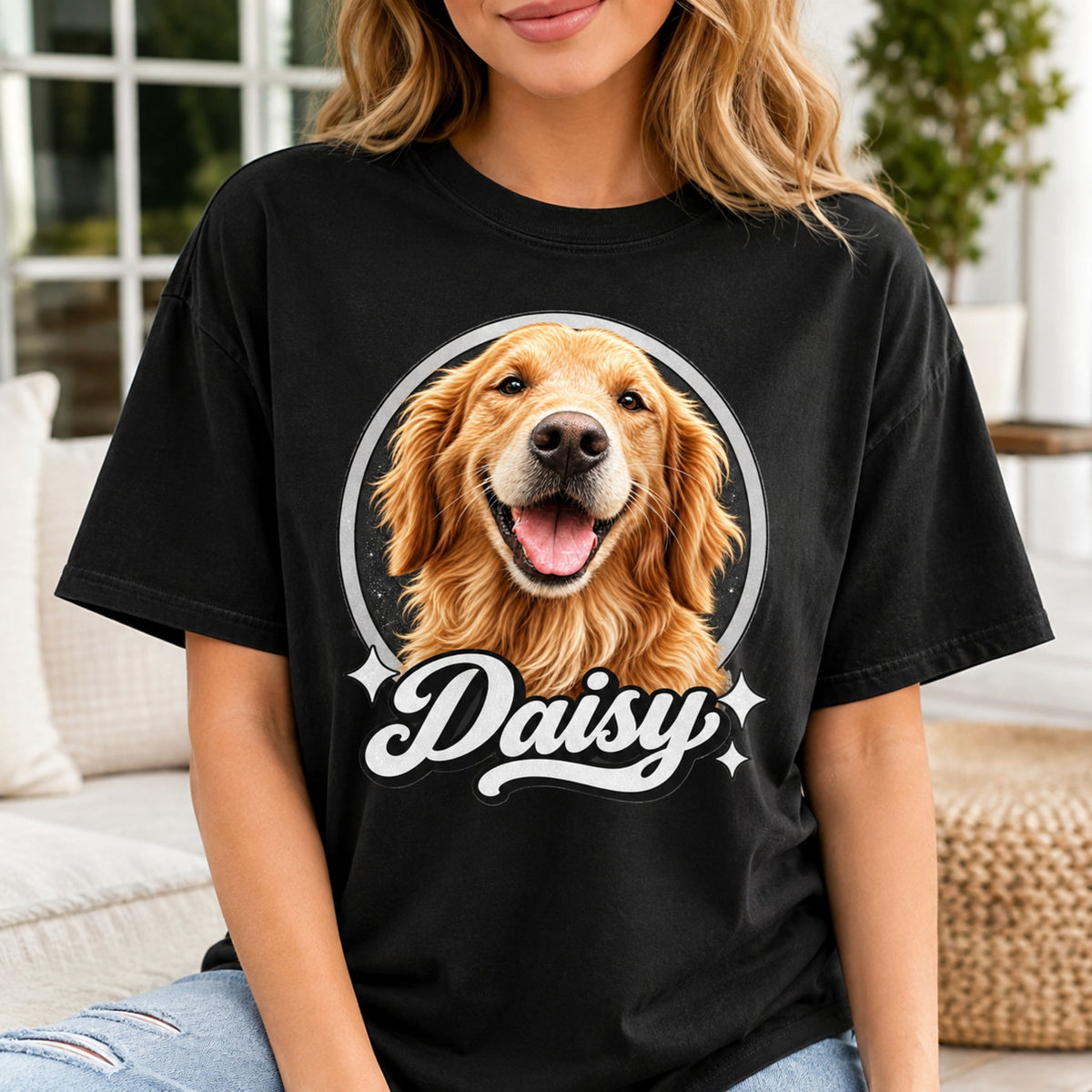 Custom Dog Shirt – Personalized Vintage Pet Portrait T-Shirt.