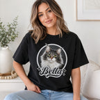 Custom Cat Shirt – Personalized Vintage Pet Portrait Tee.