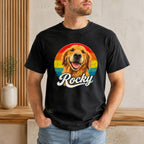 Custom Dog T-Shirt – Personalized Retro Pet Portrait.