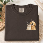 Custom Two Pet Portrait T-Shirt with Names | Personalized Pet Shirt.