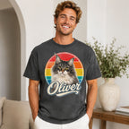Custom Cat Shirt – Personalized Retro Pet Portrait T-Shirt.