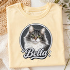 Custom Cat Shirt – Personalized Vintage Pet Portrait Tee.