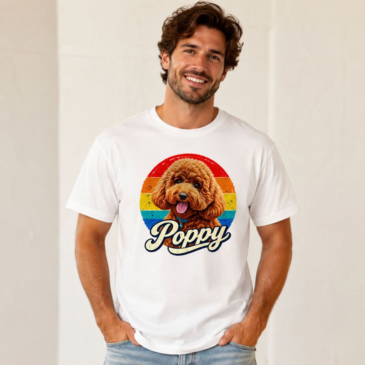 Custom Dog Shirt with Name – Retro Personalized Pet T-Shirt.