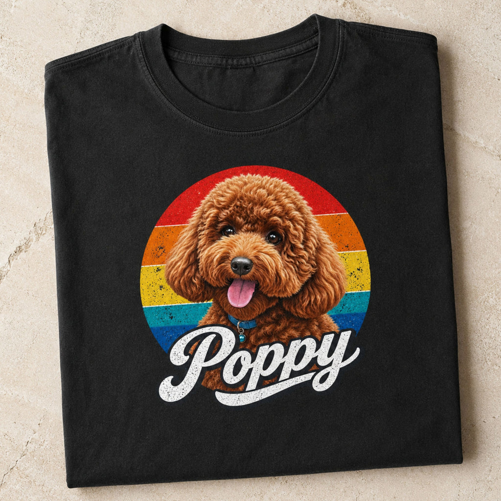Custom Dog Shirt with Name – Retro Personalized Pet T-Shirt.