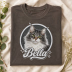 Custom Cat Shirt – Personalized Vintage Pet Portrait Tee.