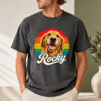 Custom Dog T-Shirt – Personalized Retro Pet Portrait.
