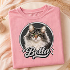 Custom Cat Shirt – Personalized Vintage Pet Portrait Tee.