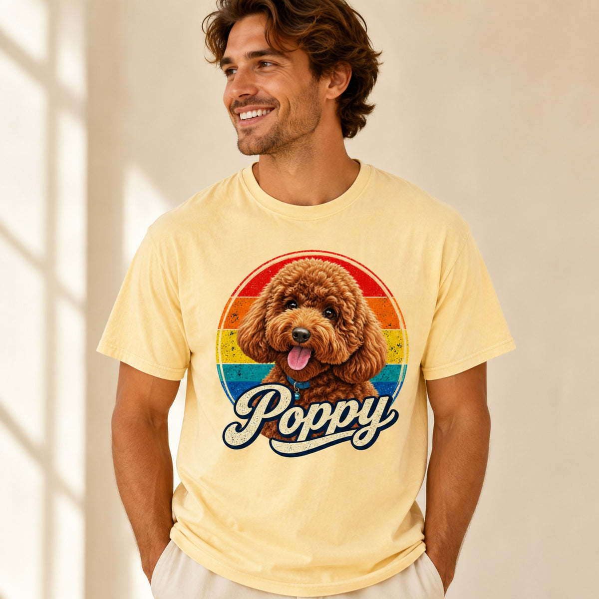 Custom Dog Shirt with Name – Retro Personalized Pet T-Shirt.