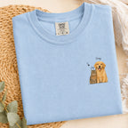 Custom Watercolor Pet Portrait Shirt with Name – Dog & Cat T-Shirt.