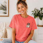 Custom Two Pet Portrait T-Shirt with Names.