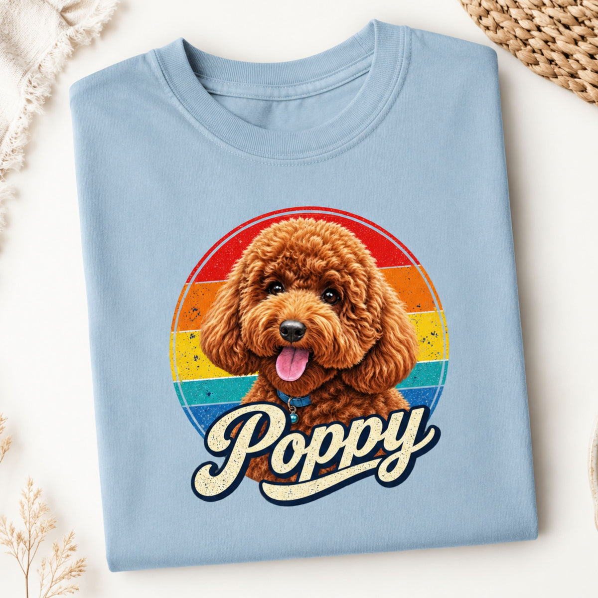 Custom Dog Shirt with Name – Retro Personalized Pet T-Shirt.