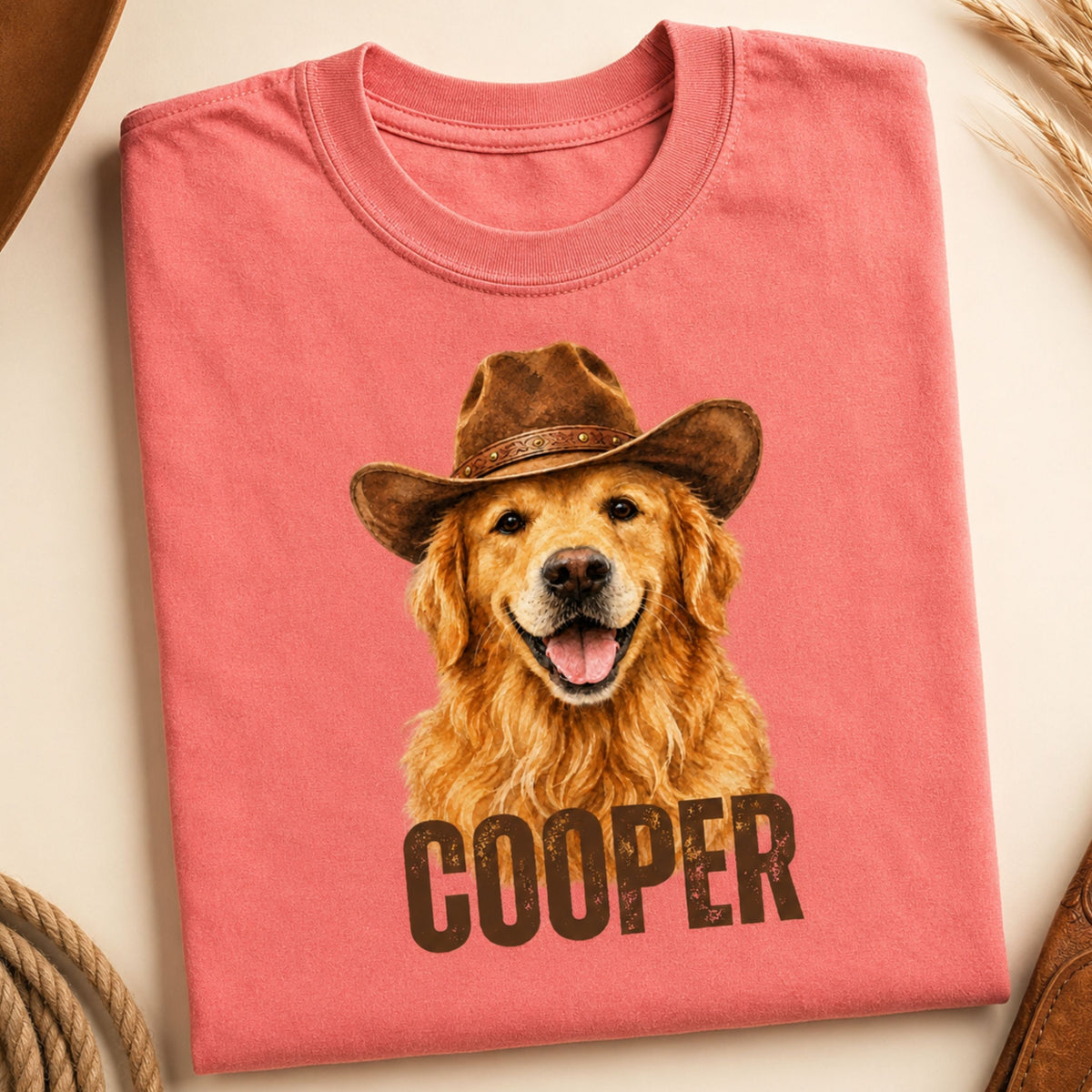 Custom Pet Shirt – Personalized Western Pet Portrait Tee.
