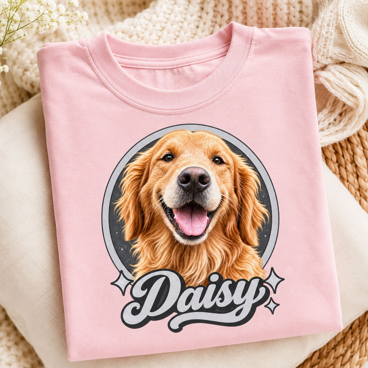 Custom Dog Shirt – Personalized Vintage Pet Portrait T-Shirt.