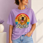 Custom Dog T-Shirt – Personalized Retro Pet Portrait.