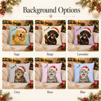 Custom Watercolor Christmas Pet Pillow with Name