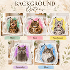Custom Cat Watercolor Blanket – Personalized Pet Portrait