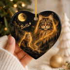 Custom Cat Moon Ornament – Personalized Celestial Pet Gift