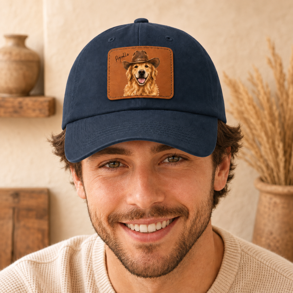 Custom Western Dog Hat – Personalized Pet Portrait Patch.