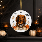 Personalized Dog Halloween Ornament – Custom Pet Photo Keepsake.