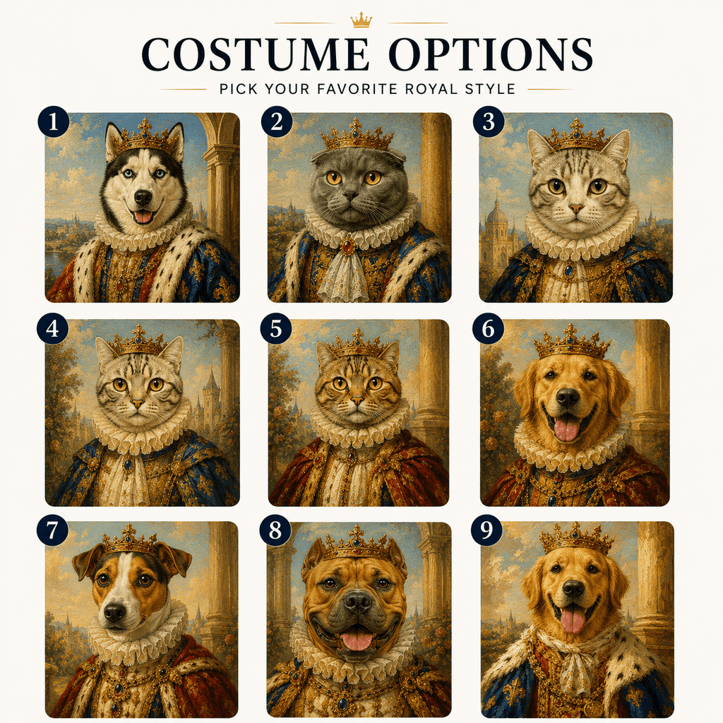 Custom Renaissance Pet Portrait | Royal Oil Painting Gift.