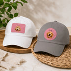 Custom Pet Portrait Dad Hat with Personalized Name Patch.