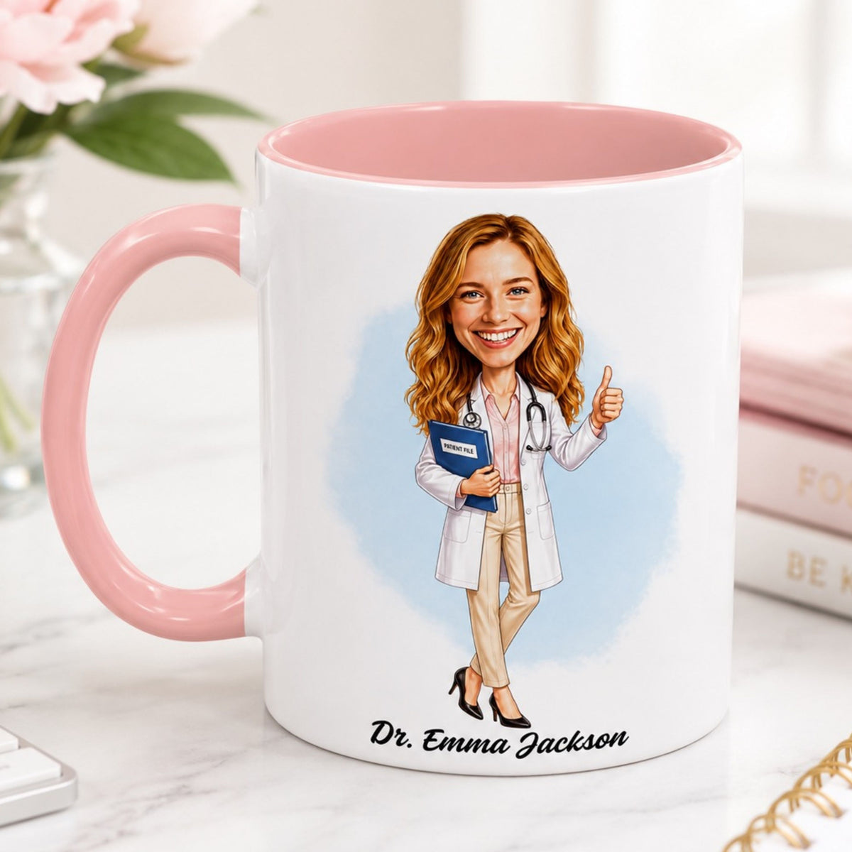 Personalized Doctor Caricature Mug – A Gift They’ll Love.