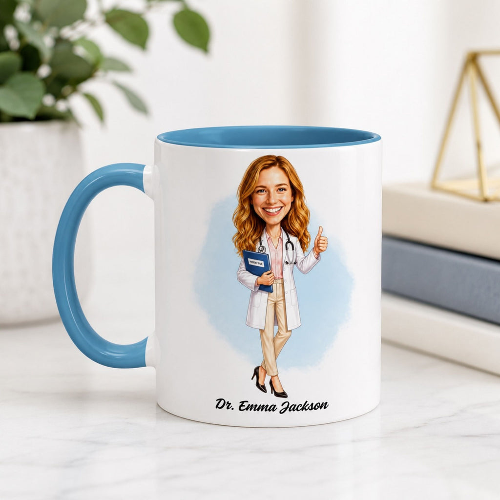 Personalized Doctor Caricature Mug – A Gift They’ll Love.