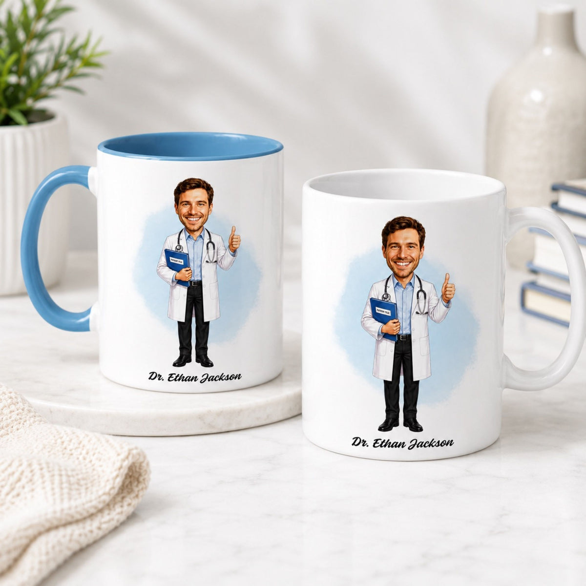 Personalized Doctor Caricature Mug – Create Their Gift Today.