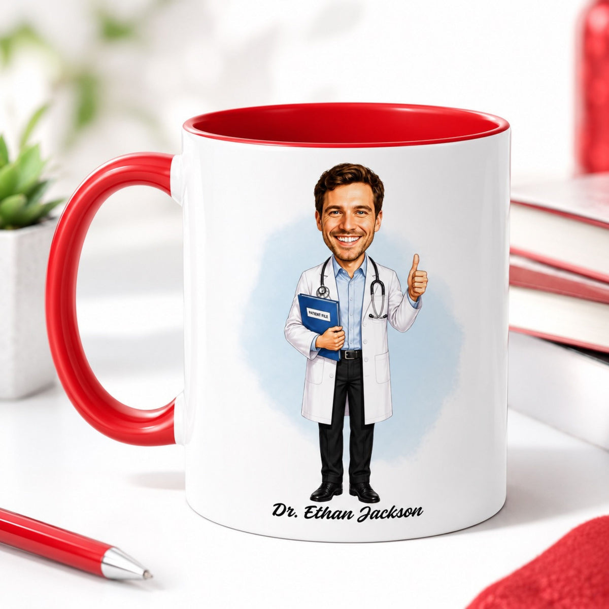 Personalized Doctor Caricature Mug – Create Their Gift Today.