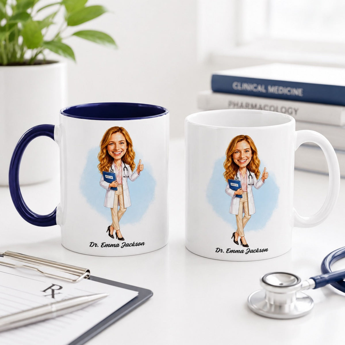 Personalized Doctor Caricature Mug – A Gift They’ll Love.