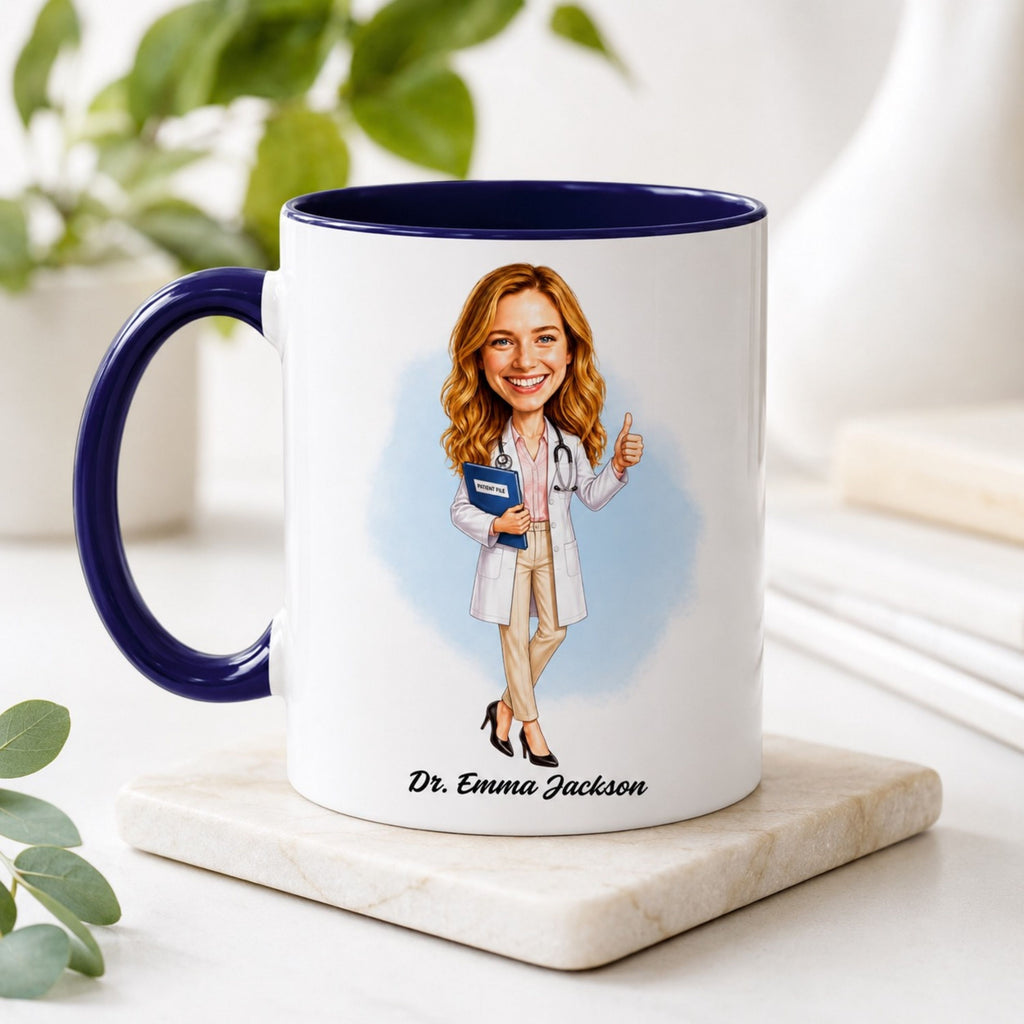 Personalized Doctor Caricature Mug – A Gift They’ll Love.