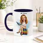 Custom Elementary Teacher Caricature Mug – Personalized Gift.