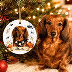 Personalized Dog Halloween Ornament – Custom Pet Photo Keepsake.