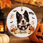 Personalized Dog Halloween Ornament – Custom Pet Photo Keepsake.