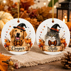 Custom Pet Halloween Ornament – Personalized Dog or Cat Portrait.