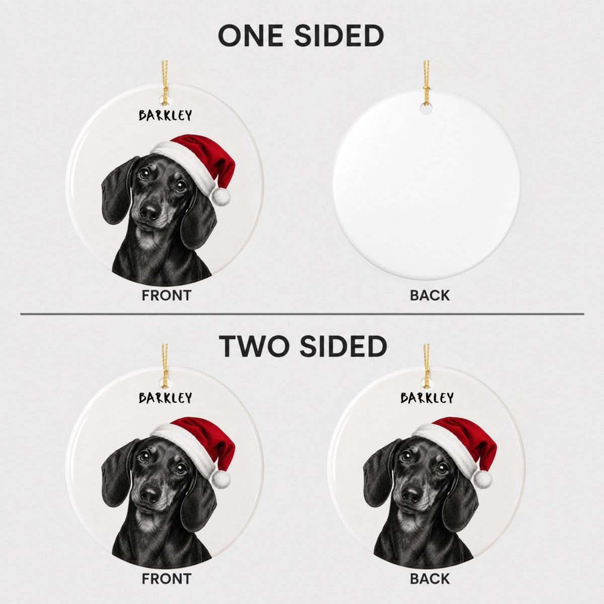 Custom Pet Christmas Ornament – Personalized Cat or Dog Portrait.