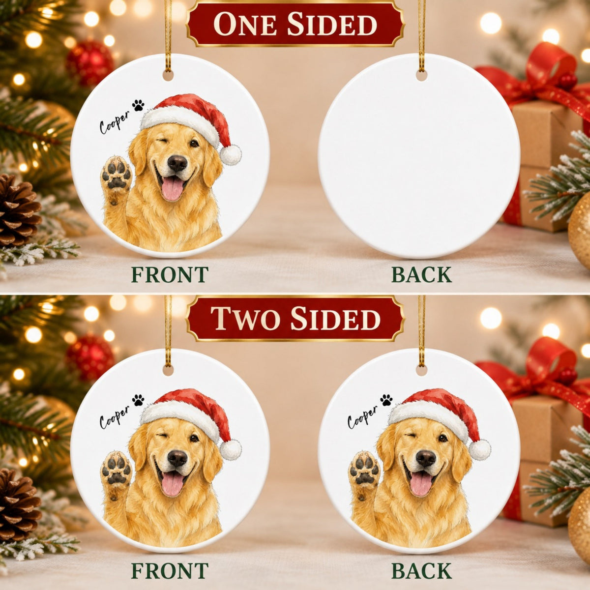 Personalized Dog’s First Christmas Ornament – Custom Pet Photo