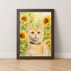 Custom Watercolor Pet Portrait from Photo | Personalized Floral Dog Art.