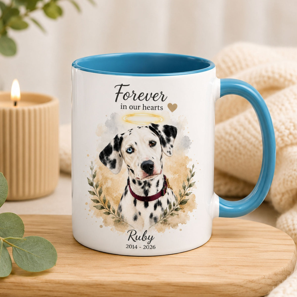 Custom Pet Memorial Mug – Personalized Watercolor Portrait.