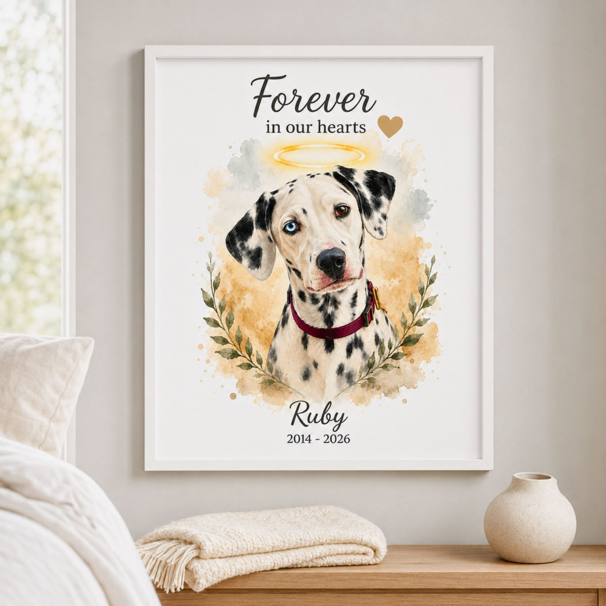 Custom Watercolor Pet Memorial Portrait – Forever Loved.