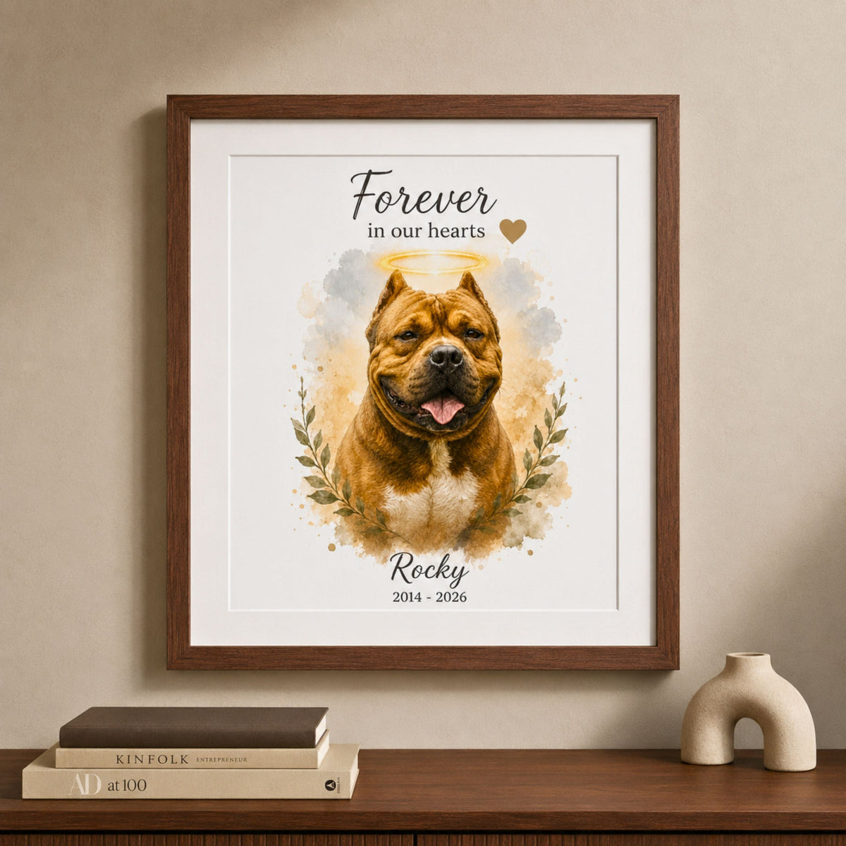 Custom Watercolor Pet Memorial Portrait – Forever Loved.