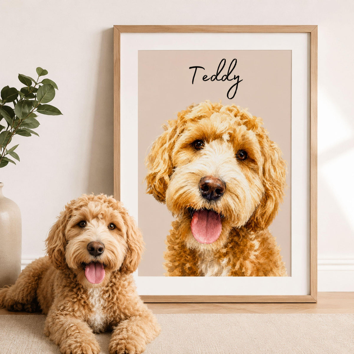 Custom Minimalist Pet Portrait from Photo | Personalized Pet Art.